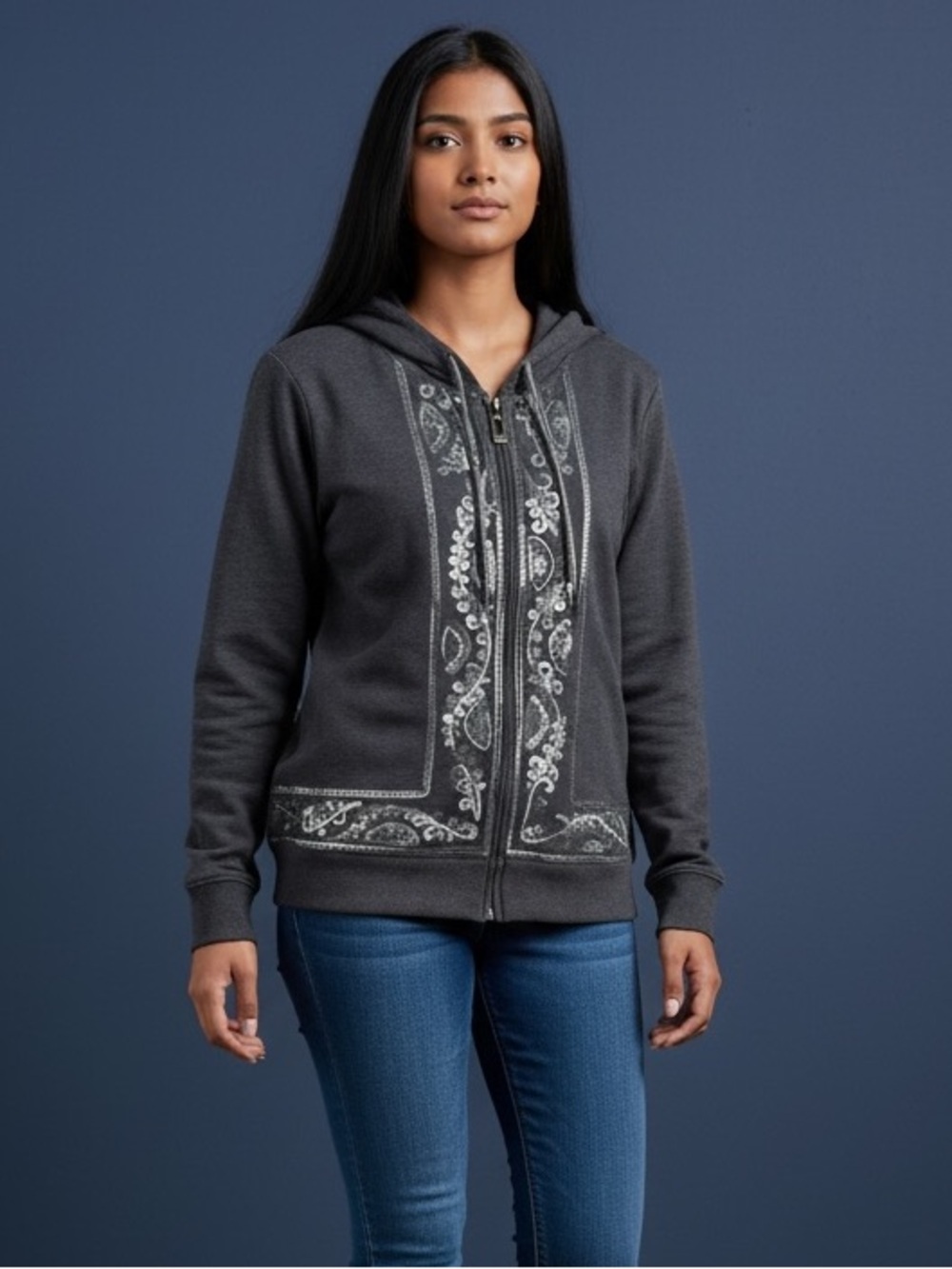 BOHO Embroidered Hoodie, Size Small, NWOT - Picture 2 of 6